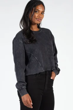 Double Zero Ember Raw Hem Sweatshirt Discount