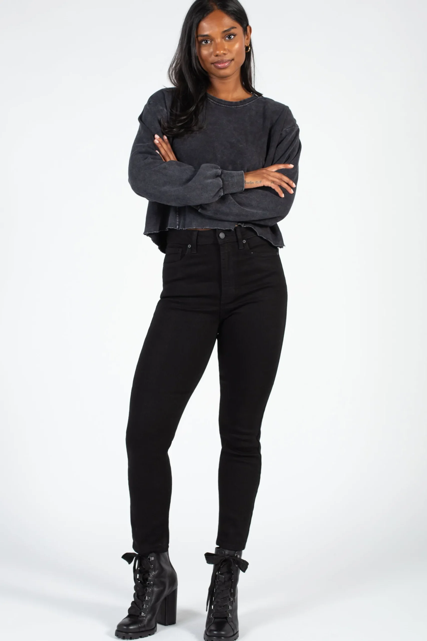 Double Zero Ember Raw Hem Sweatshirt Discount
