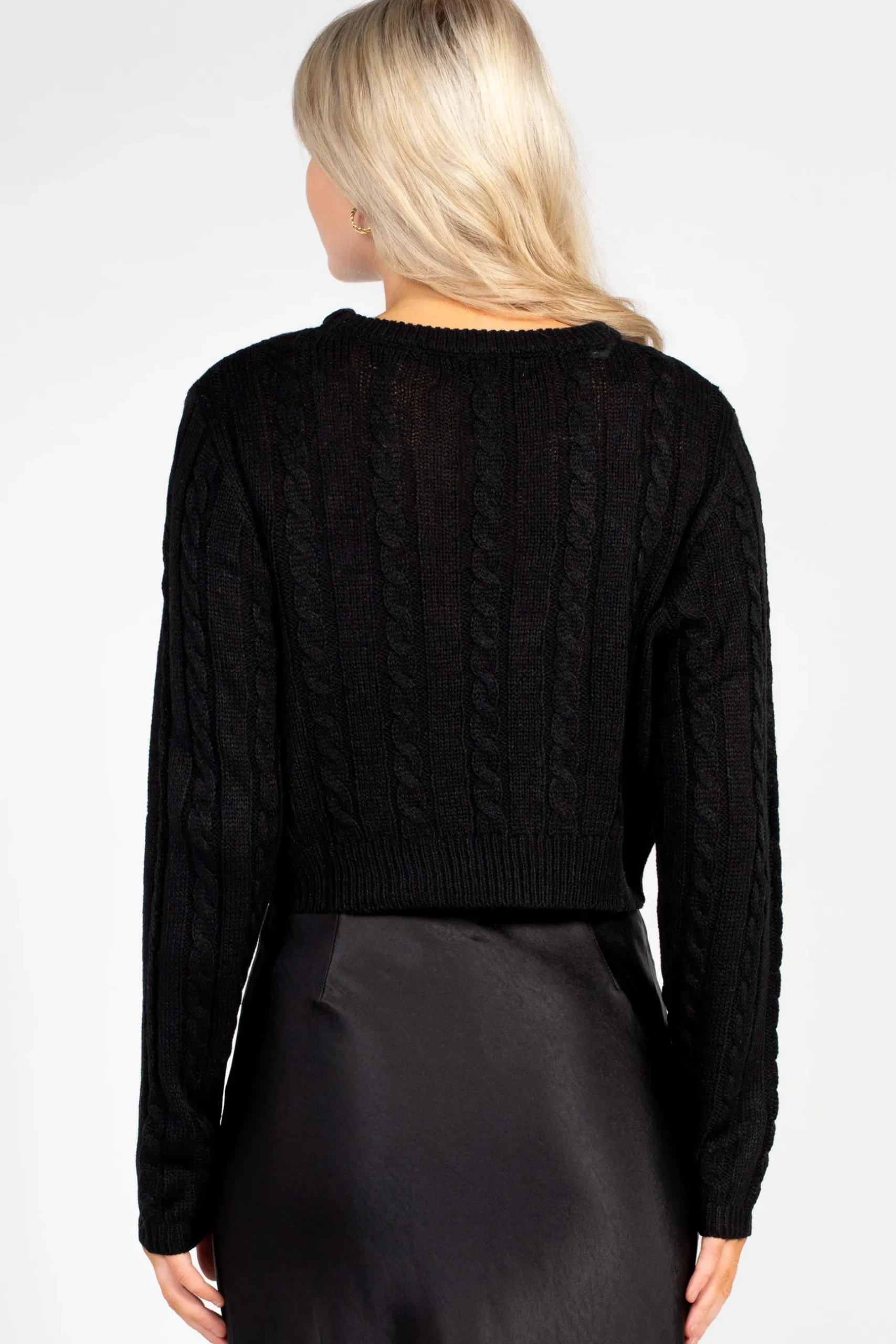 Love Tree Emmeline Cable Knit Bow Sweater Hot