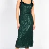 Le Lis Ever Elegance Sequin Midi Dress Green Hot