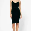 Lovely Day Evie Velvet Fitted Midi Dress New