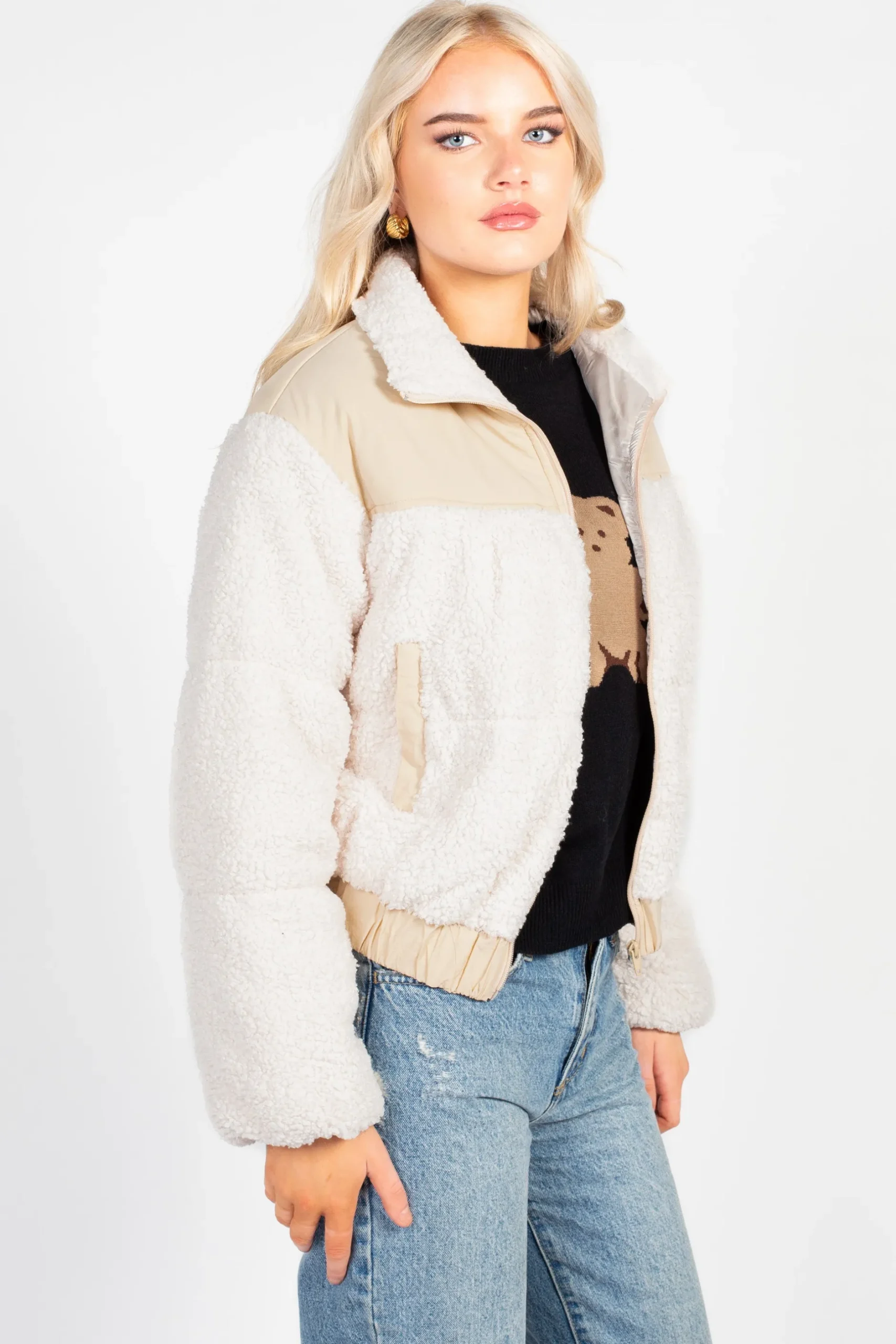 Beivy Fluffy Clouds Teddy Puffer Jacket Best