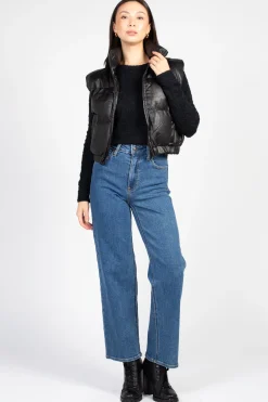 36pointS Francesca Vegan Leather Puffer Vest Discount