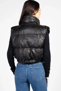 36pointS Francesca Vegan Leather Puffer Vest Discount