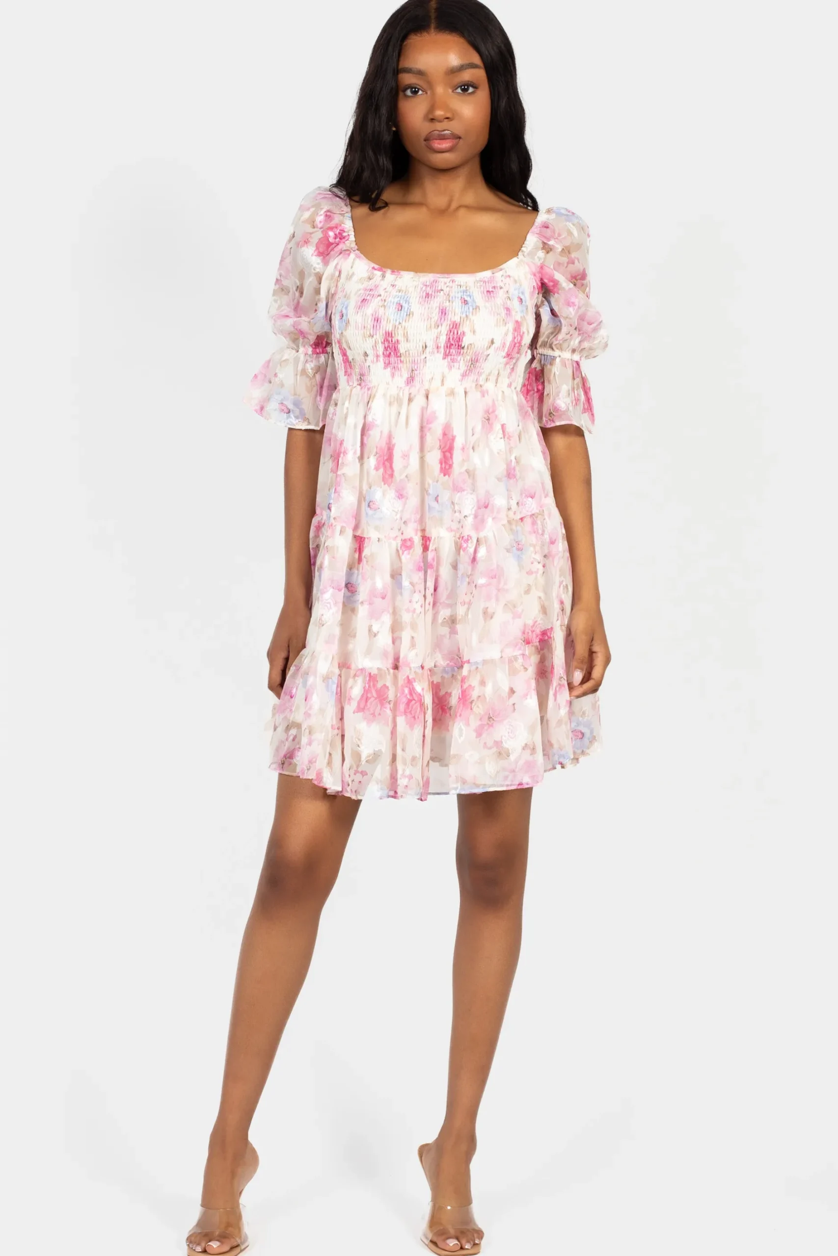 bigHit Gia Floral Mini Dress PinkRose Online