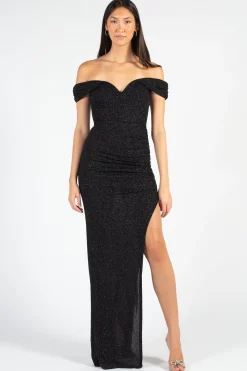 Lovely Day Greta Side Slit Maxi Gown New