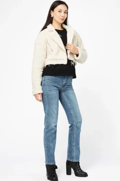 Privy Honey Teddy Crop Moto Jacket Fashion