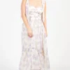 Mable Hyacinth Tie Strap Floral Tiered Maxi Dress Online