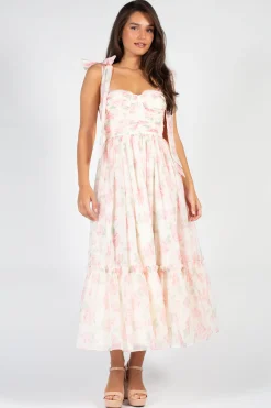 Mable Hyacinth Tie Strap Floral Tiered Maxi Dress Online
