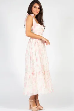 Mable Hyacinth Tie Strap Floral Tiered Maxi Dress Online