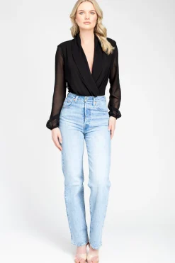 Chelsea Isla Long Sleeve Chiffon Bodysuit Hot
