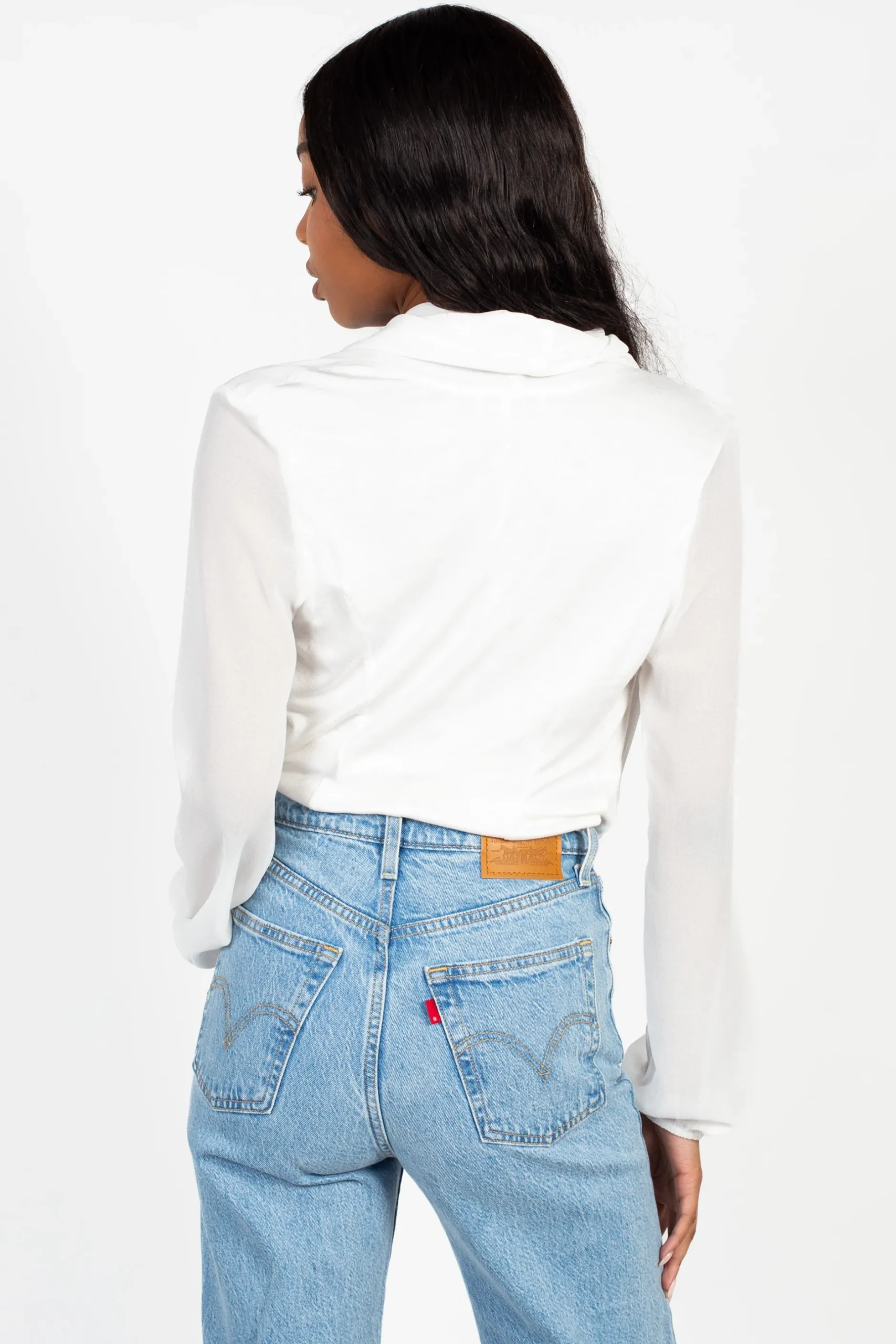 Chelsea Isla Long Sleeve Chiffon Bodysuit Hot