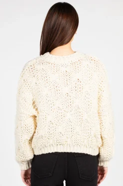 HYFVE Ivy Textured Knit Sweater Cream Fashion