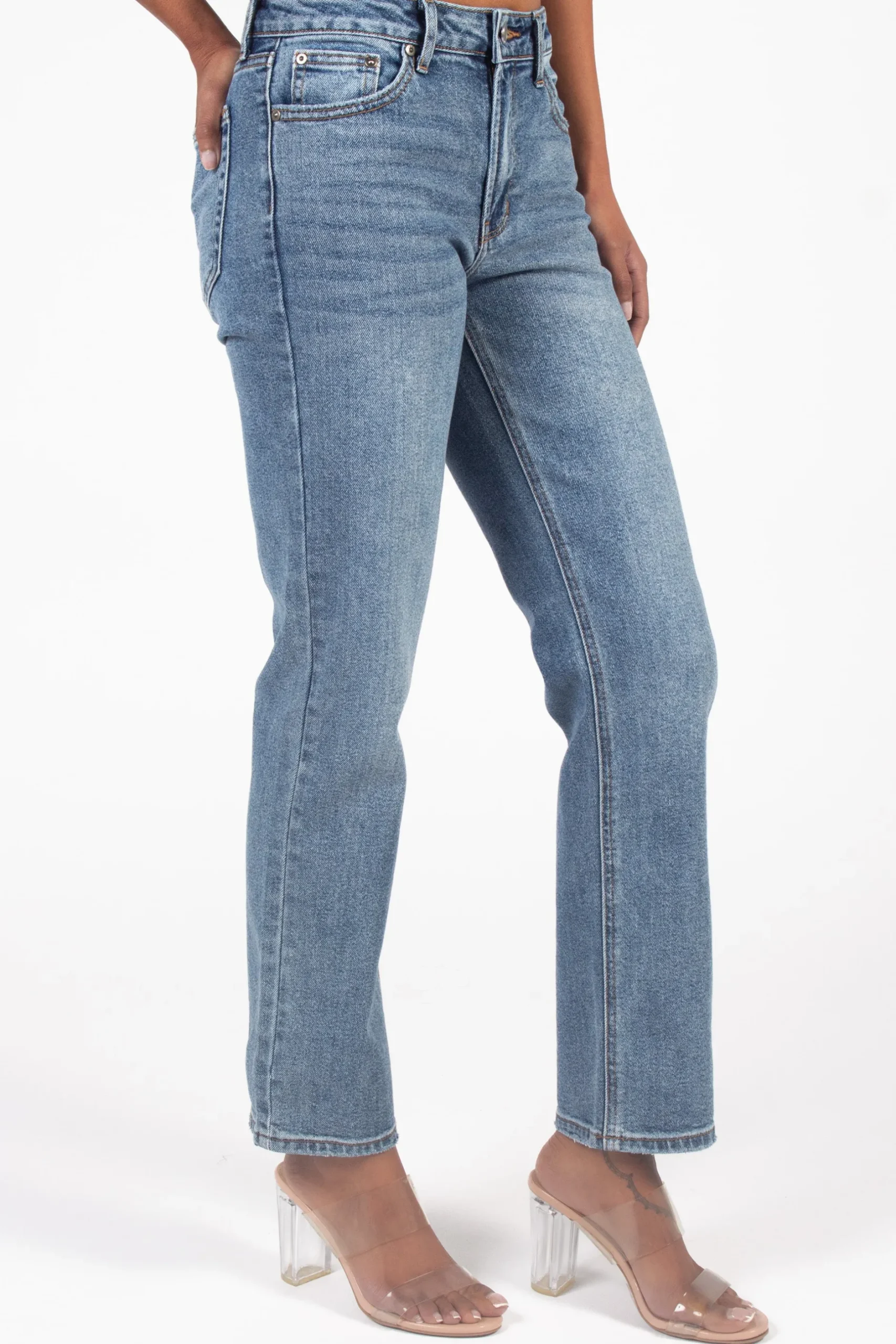 Just Black Denim Clean Stretch Straight Jeans Blue Fashion