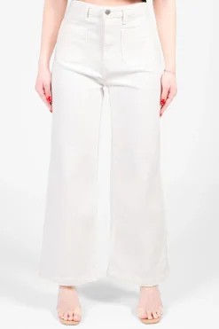 Just Black Denim Patch Pocket Wide Leg OffWhite Online