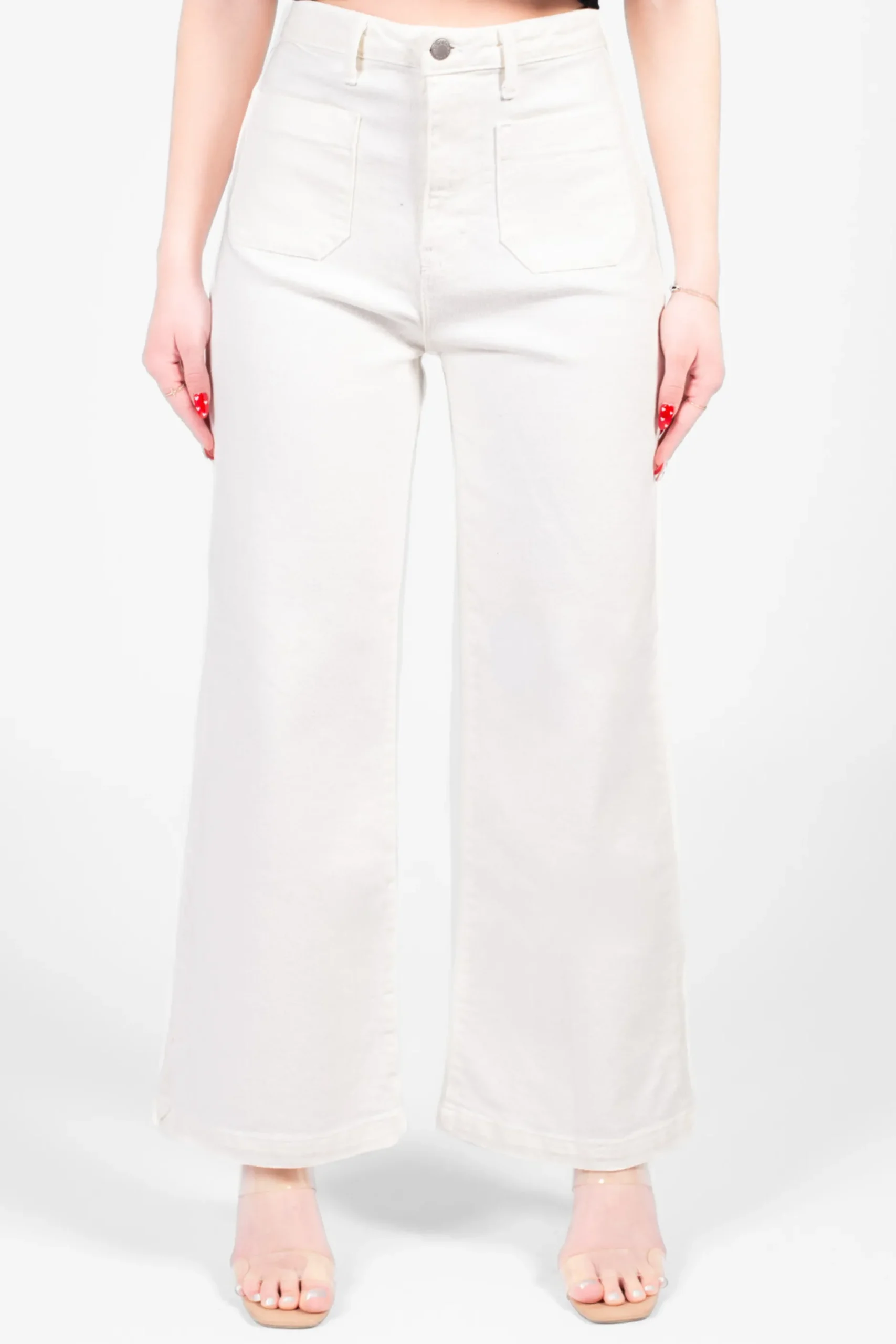 Just Black Denim Patch Pocket Wide Leg OffWhite Online