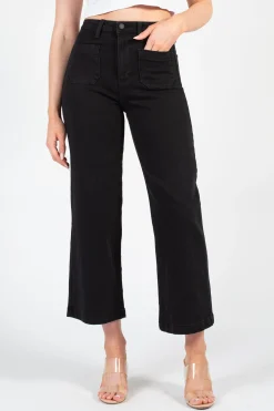 Just Black Denim Patch Pocket Wide Leg JetBlack Sale
