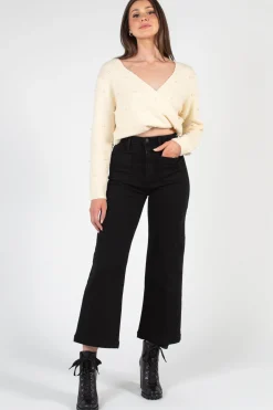 Just Black Denim Patch Pocket Wide Leg JetBlack Sale