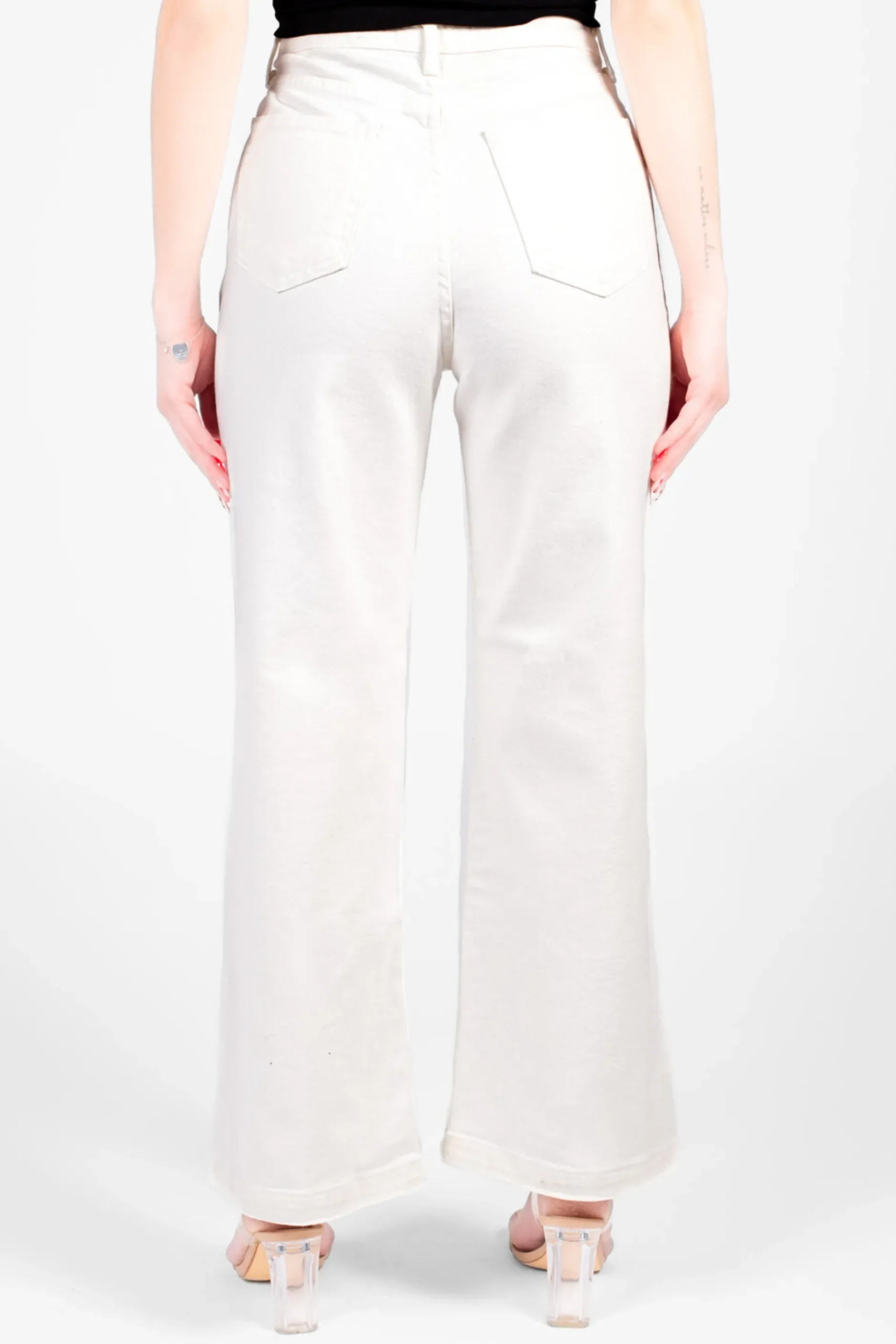 Just Black Denim Patch Pocket Wide Leg OffWhite Online