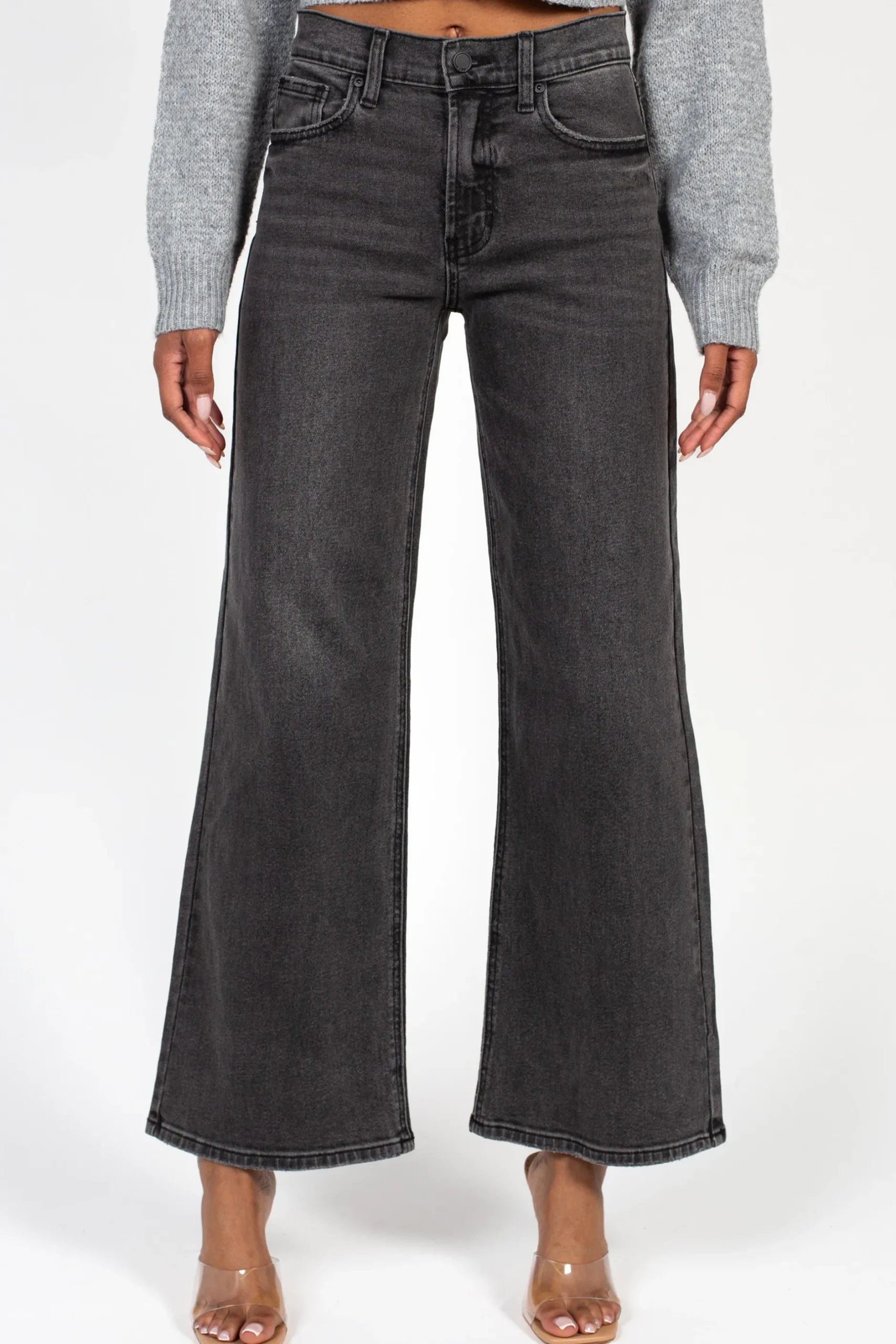 Just Black Denim Relaxed Vintage Straight Jeans DenimWashedGrey Clearance