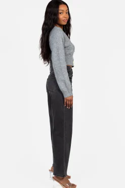 Just Black Denim Relaxed Vintage Straight Jeans DenimWashedGrey Clearance