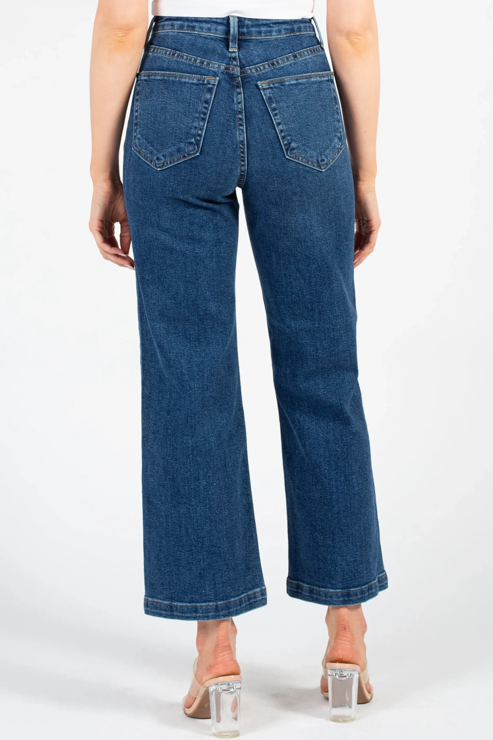 Just Black Denim Just Black Patch Pocket Wide Leg Jeans DarkDenim Outlet