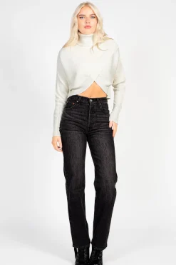 thinkable Laurel Turtleneck Cross Over Sweater Hot