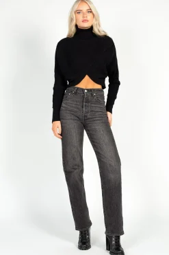 thinkable Laurel Turtleneck Cross Over Sweater Hot