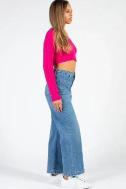 thinkable Laurent Crop Knit Sweater Hot