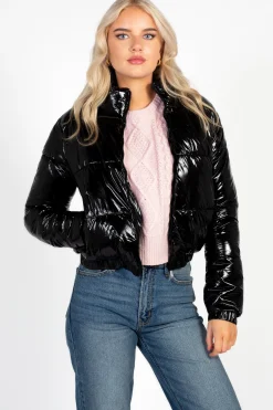 Love Me Now Collection Lena Shiny Puffer Jacket Best