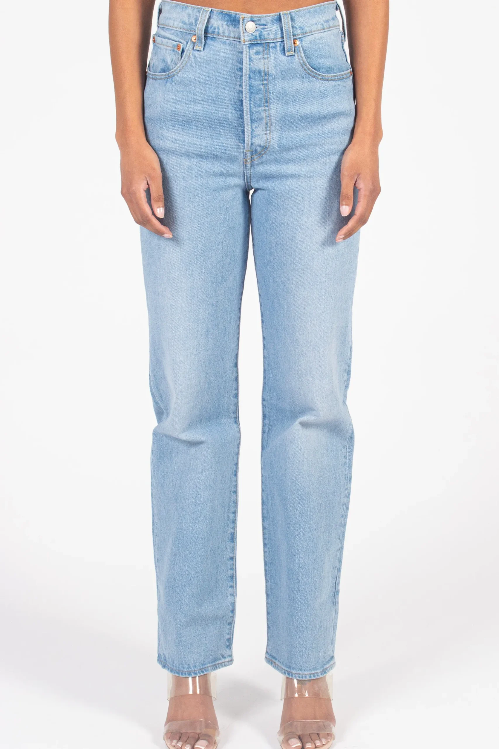 Levi's Ribcage Straight Jeans LightWash Discount