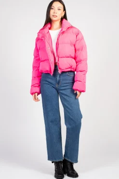 Cloud Ten Lilia Oversized Cropped Puffer Jacket HotPink Online