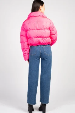 Cloud Ten Lilia Oversized Cropped Puffer Jacket HotPink Online