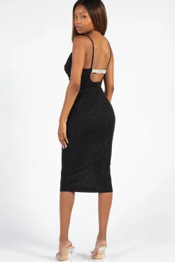 Lovely Day Livvy Rhinestone Back Shimmer Midi Dress Online