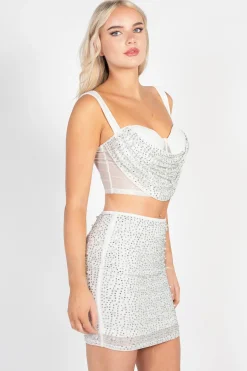 BANJUL London Pearl Crop Bustier Blouse White Online