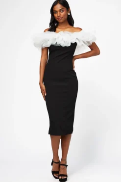 Idem Ditto Lottie Tulle Trim Midi Dress Online