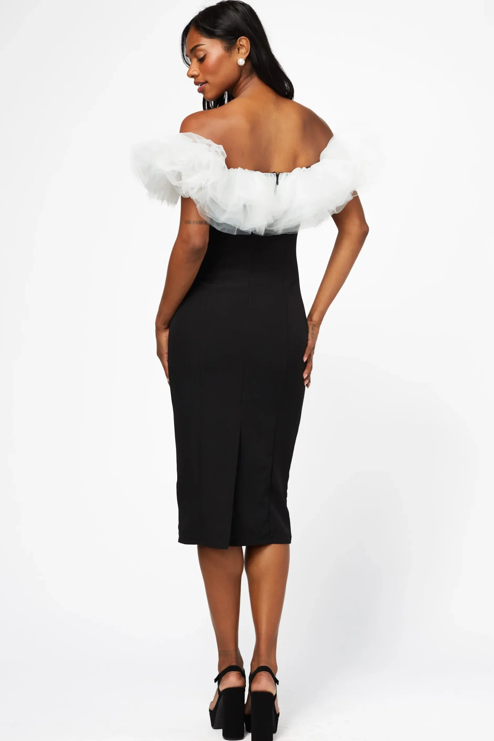 Idem Ditto Lottie Tulle Trim Midi Dress Online