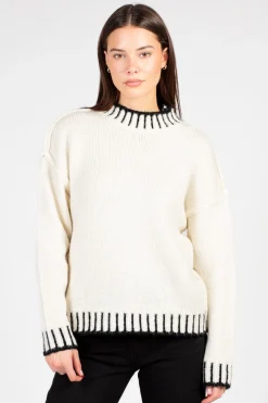 Papermoon Luiza Chunky Knit Sweater Cream Fashion