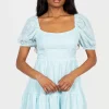 Mustard Seed Lulu Embroidered Mini Dress LightBlue Sale