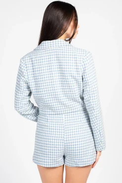 Day + Night Mabel Houndstooth Skort Blue Clearance
