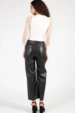 Idem Ditto Maddie Organza Puff Sleeve Knit Top Fashion