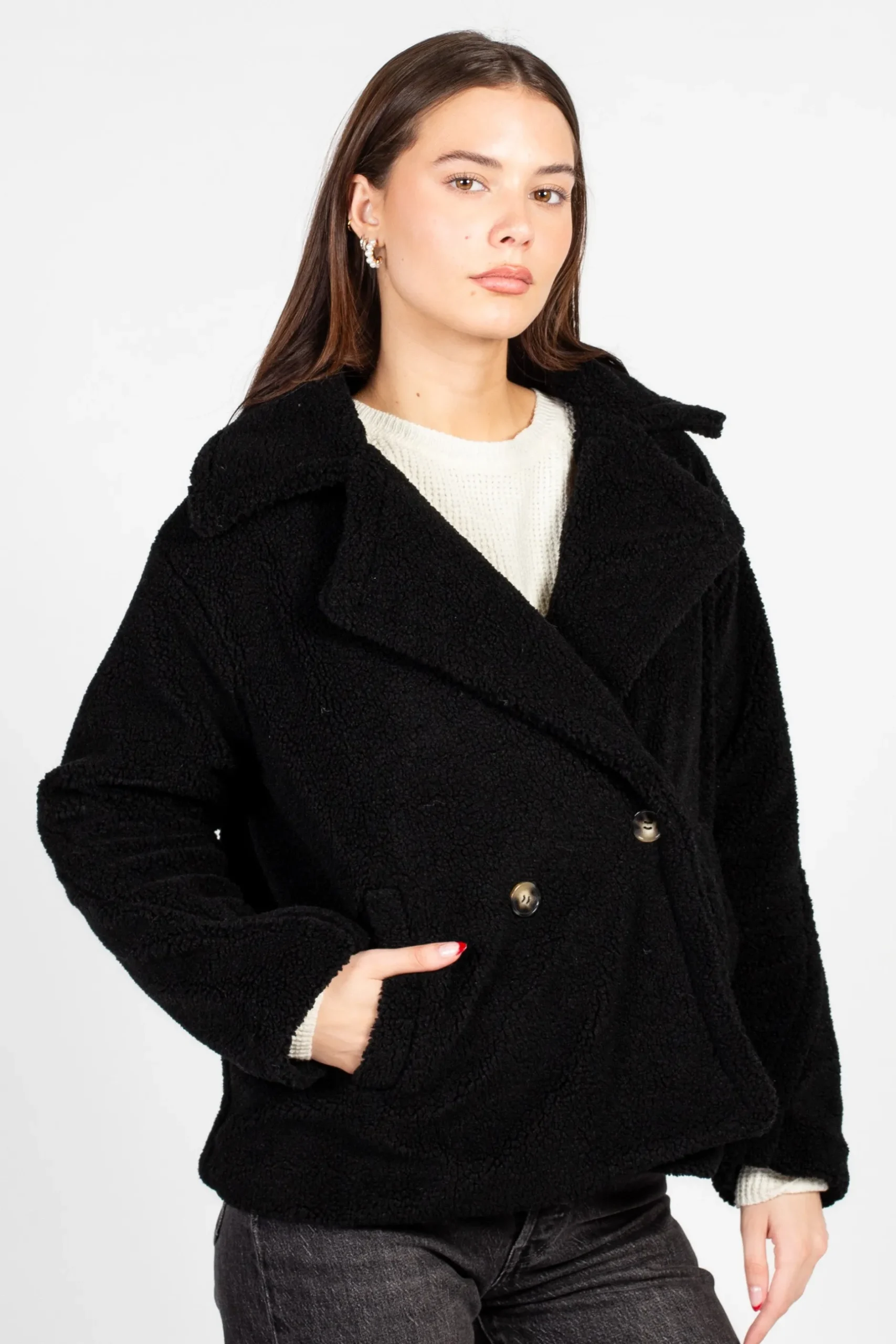 HYFVE Maia Collared Button Up Teddy Coat Online
