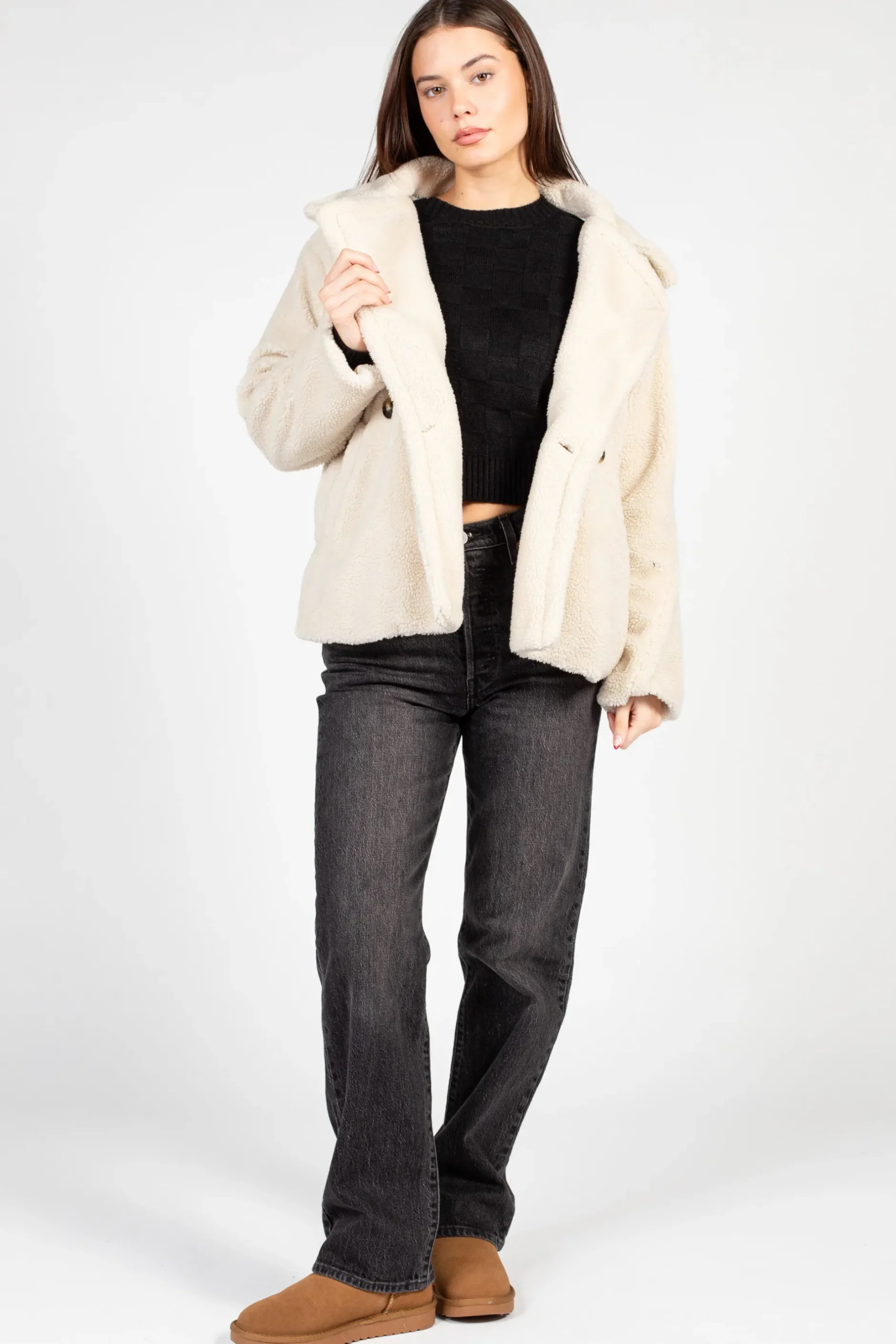 HYFVE Maia Collared Button Up Teddy Coat Online
