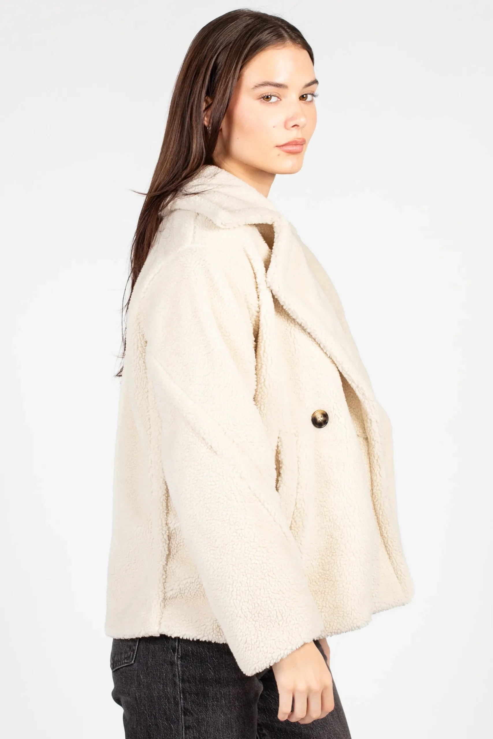 HYFVE Maia Collared Button Up Teddy Coat Online