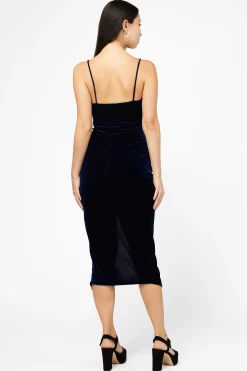 Lovely Day Maya Tulip Bottom Velvet Midi Dress Best