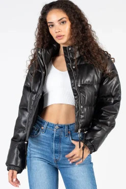 Love Tree Meilani Vegan Leather Cropped Jacket Outlet