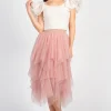 Miou Muse Mia Organza Sleeve Knit Blouse Cream Fashion