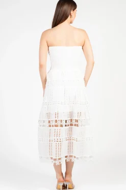 Strut and Bolt Mia Strapless Eyelet Midi Dress Outlet