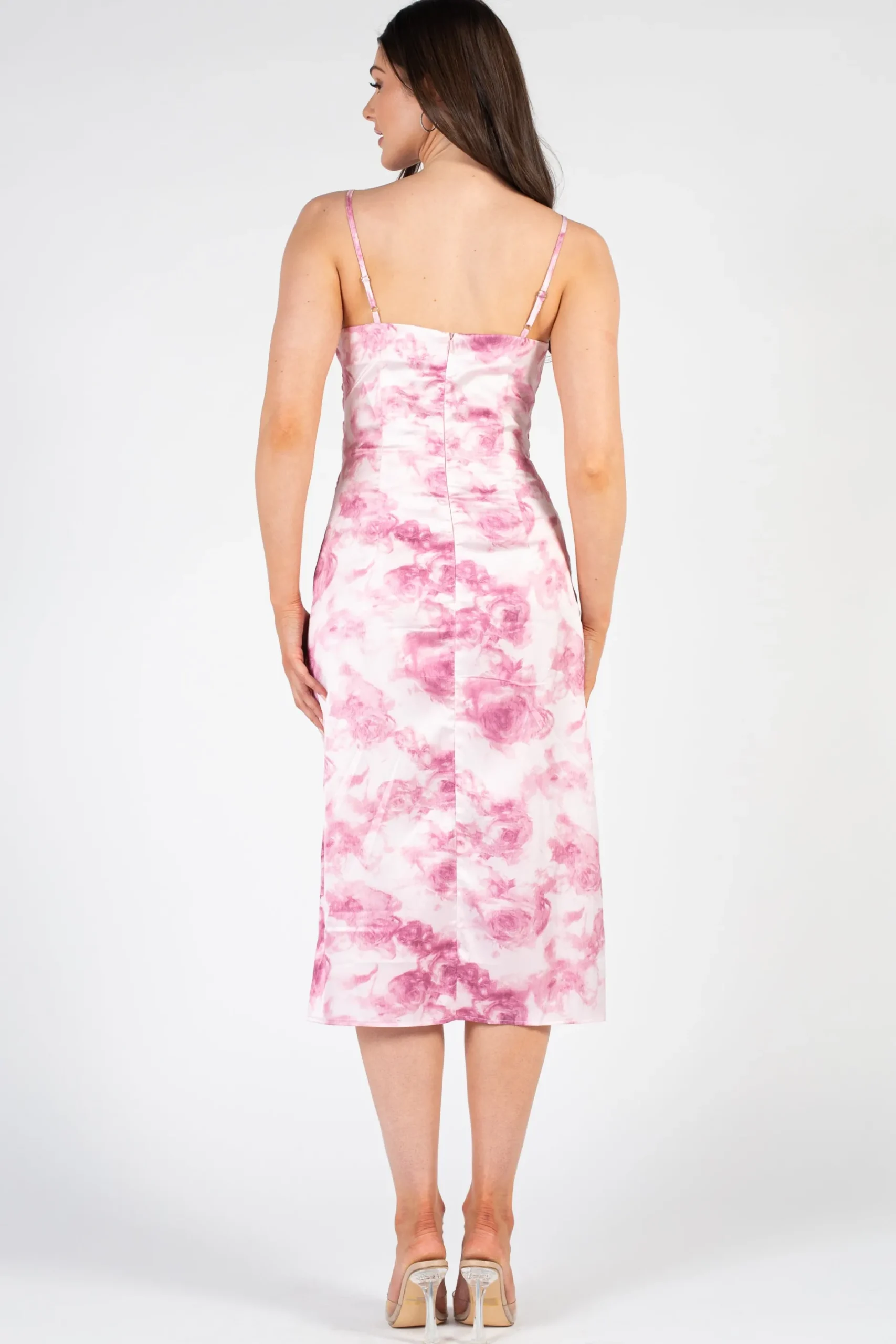 Verty Neela Water Colour Floral Midi Dress PinkFloral Discount