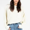 Double Zero Nicolina Dropped Shoulder Sweatshirt Cream Discount